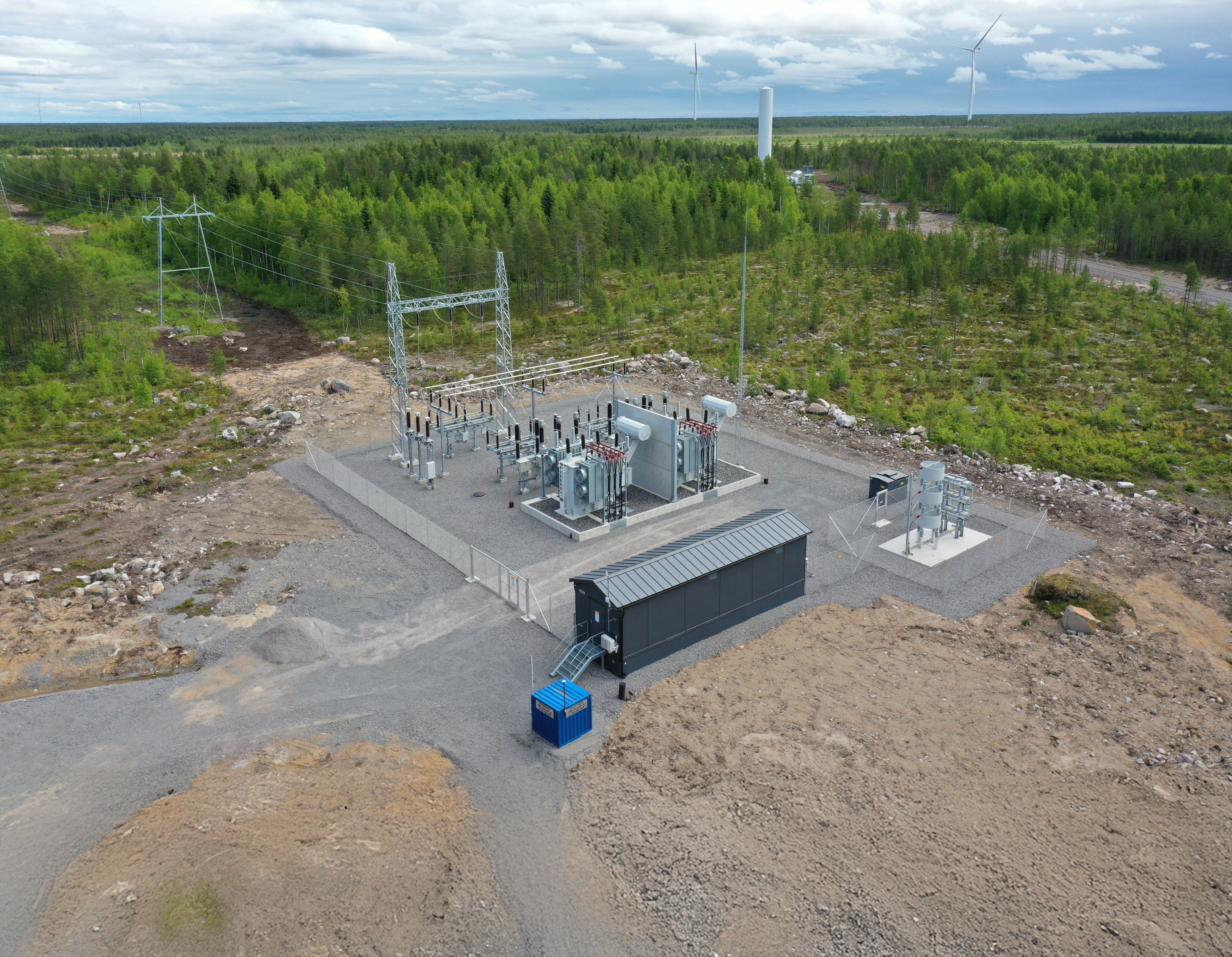 Primary substations in wind farm.